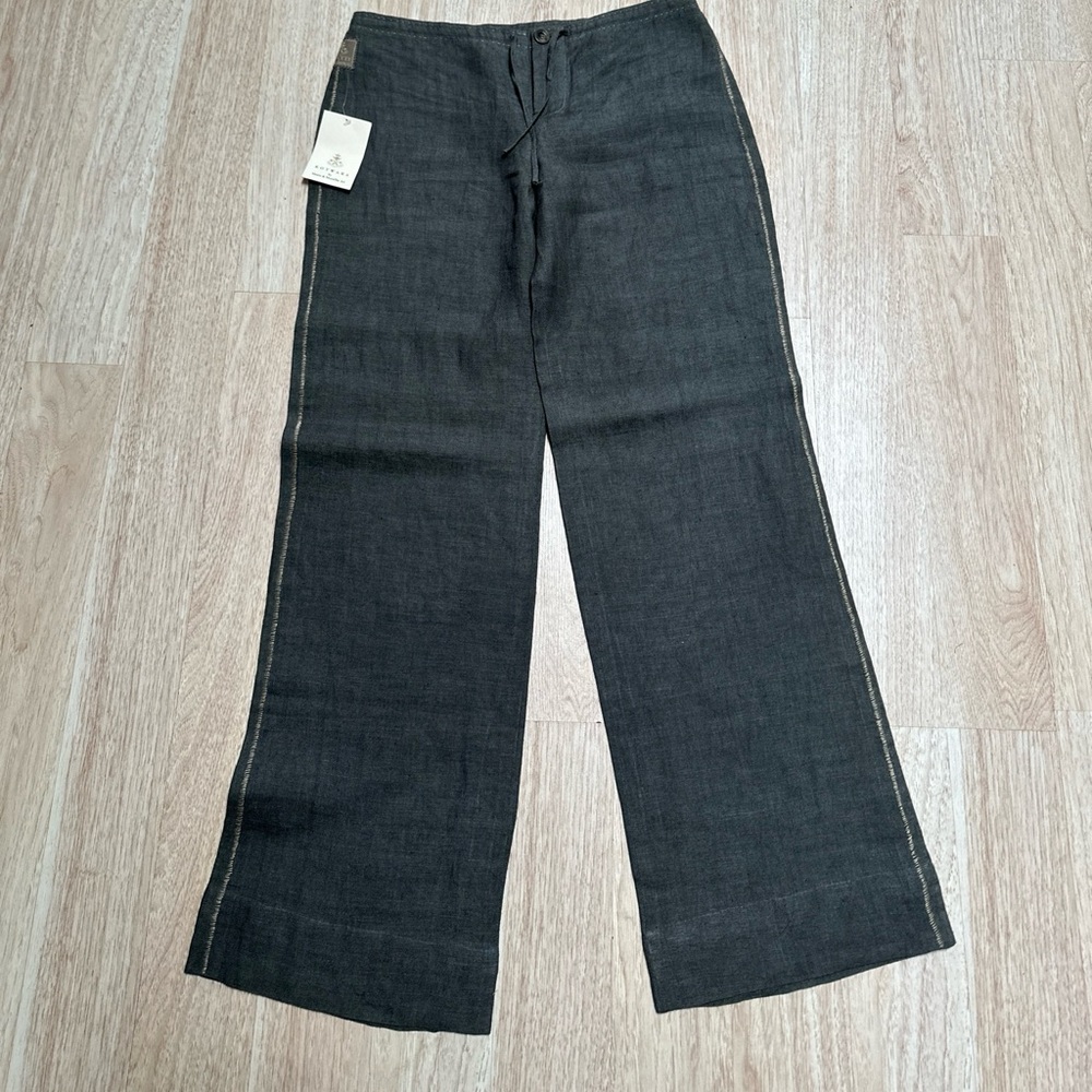 Kotwara Linen Pants Size XL. Dark Green . By Meera & Muzaffar Ali.